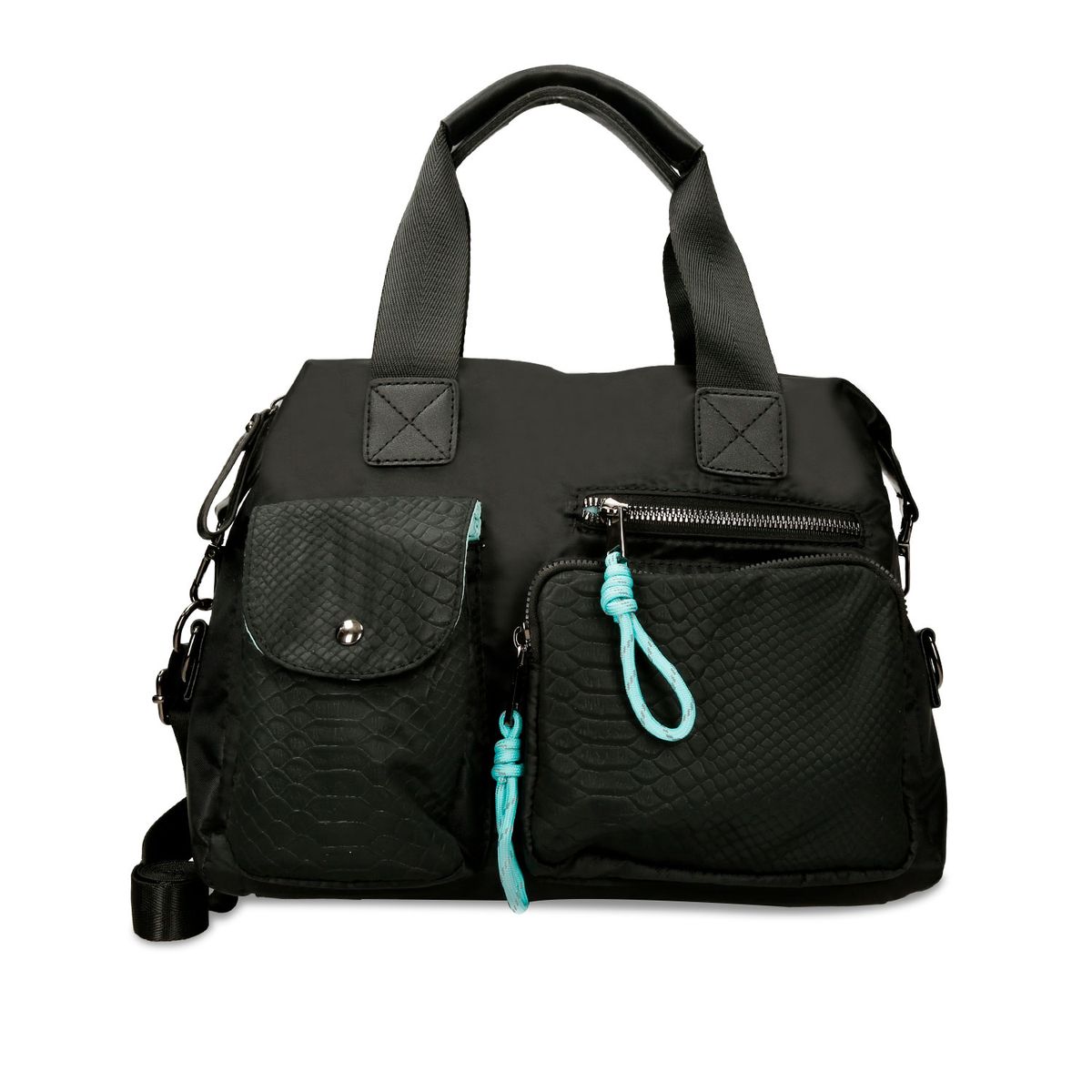 Cartera Negro /Verde Menta Bata Esterr Mujer