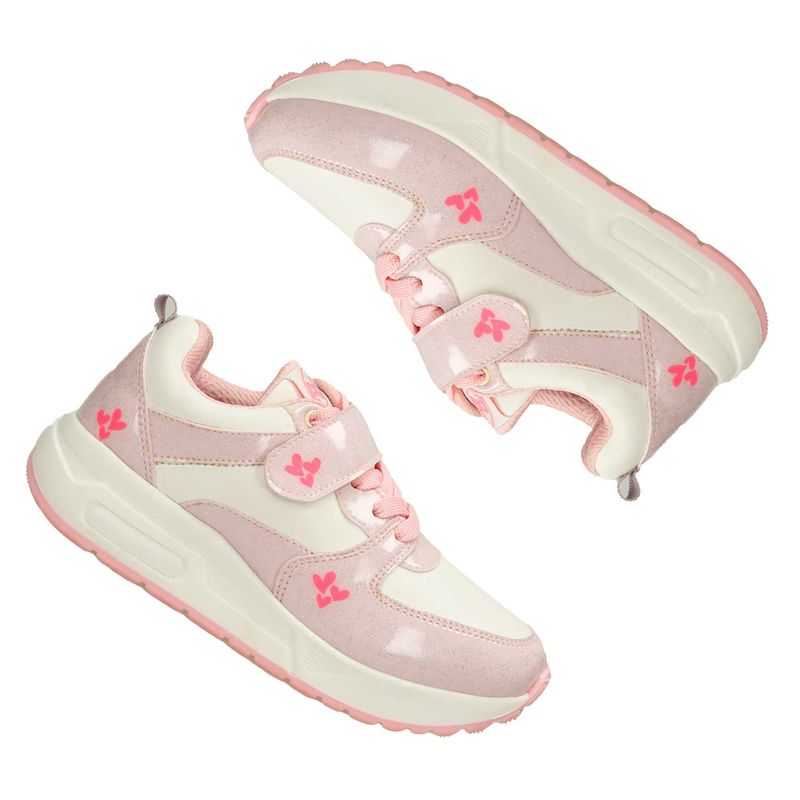 Tenis-Casuales-Rosado-Blanco-Bubblegummers-Naranja-Niña