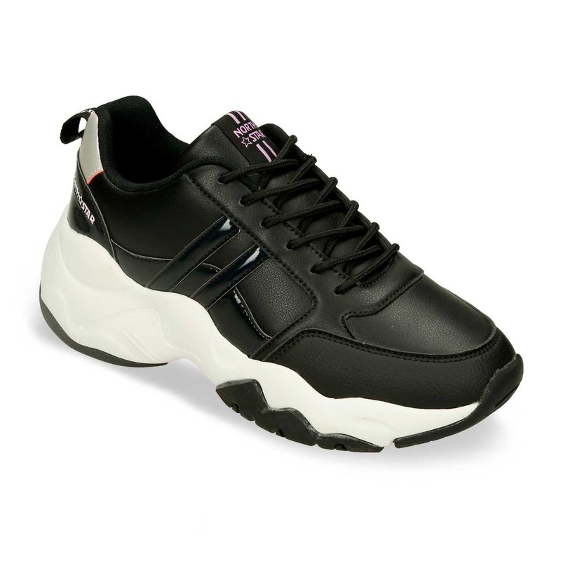 Tenis-Casuales-Negro-North-Star-Franela-Macao-Mujer