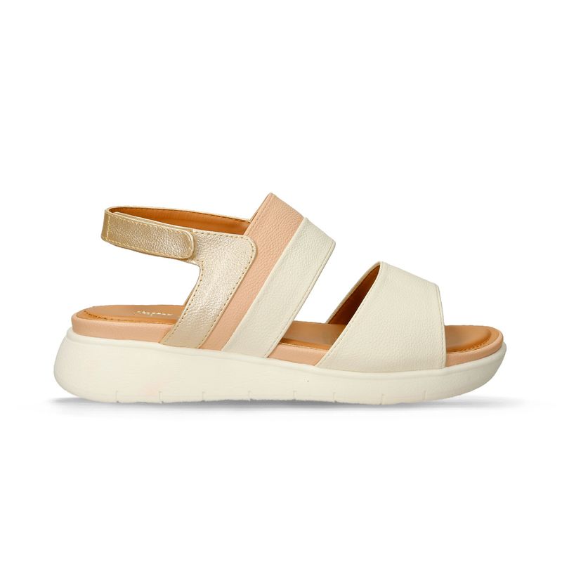 Sandalias-Blanco-Champaña-Bata-Comfit-Gorkina-Mujer