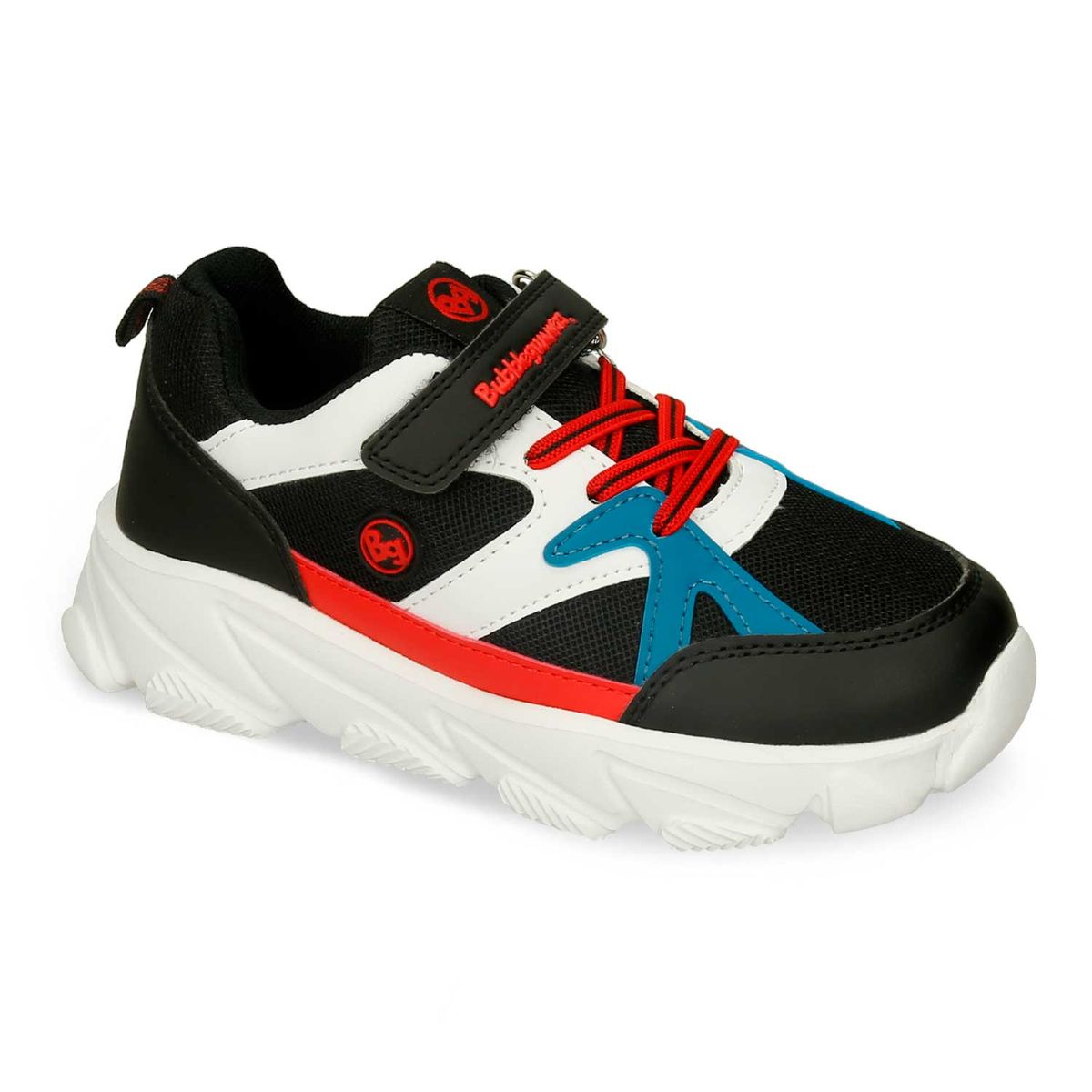 Tenis Deportivos Negro-Blanco Bubblegummers Olimpo Niño