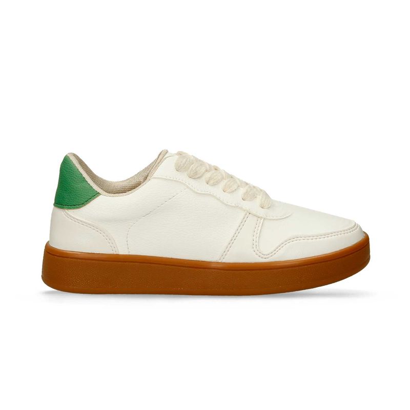 Tenis Casuales Blanco verde Bata Gaby Mujer BATA