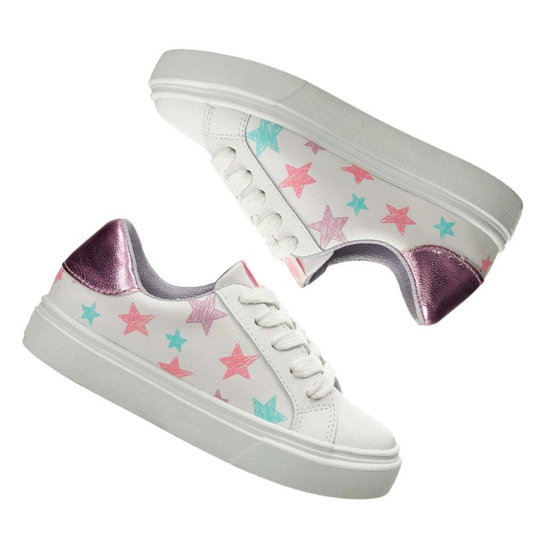 Tenis-Casuales-Blanco-Multicolor-Bubblegummers-Paquita-Niña-