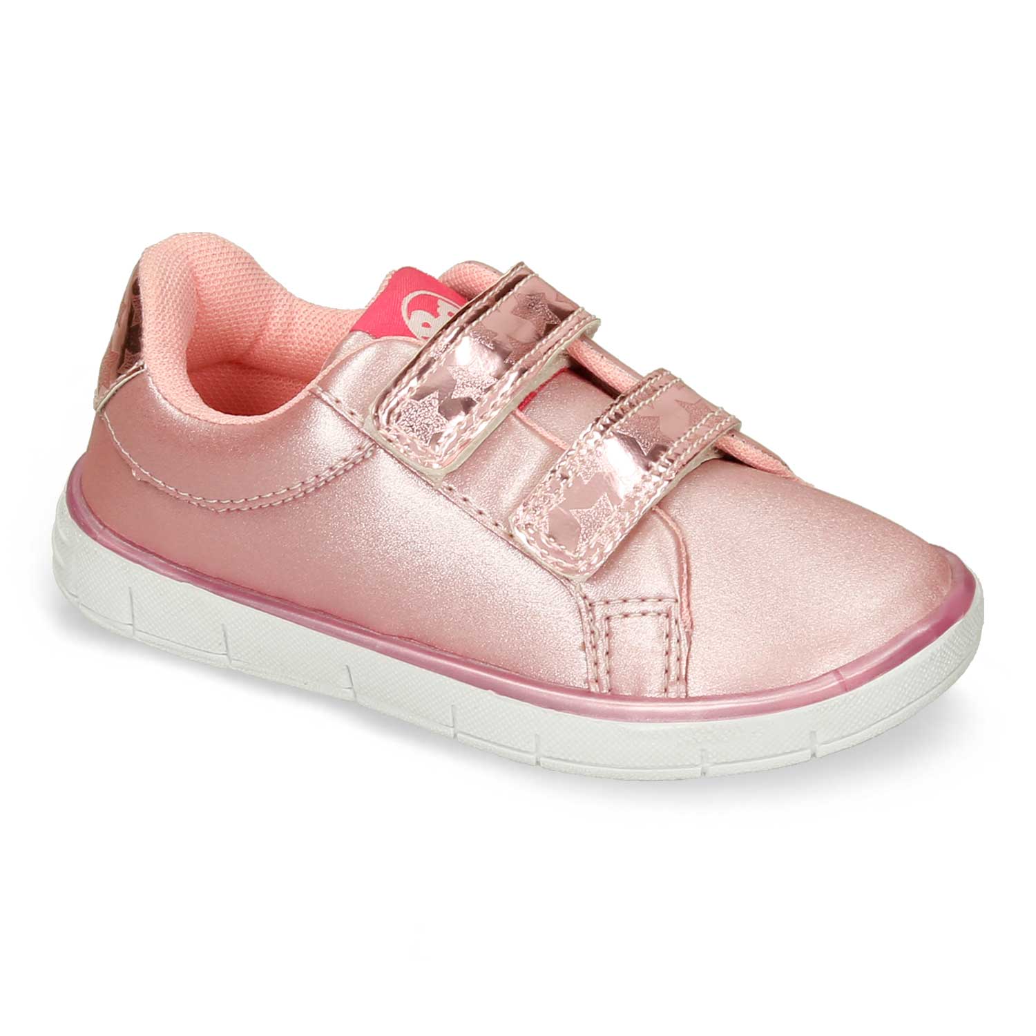 Tenis Casuales Blanco-Palo De Rosa Bubblegummers Prima Niña