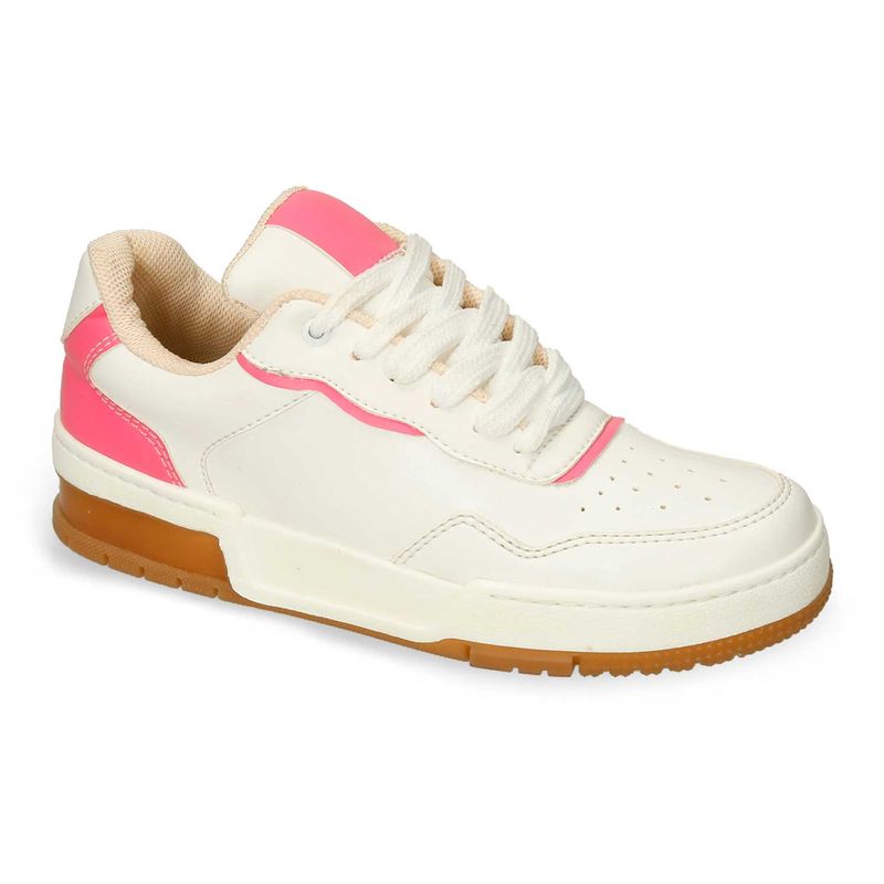 Tenis Casuales Blanco Rosado Bata Greta Mujer BATA