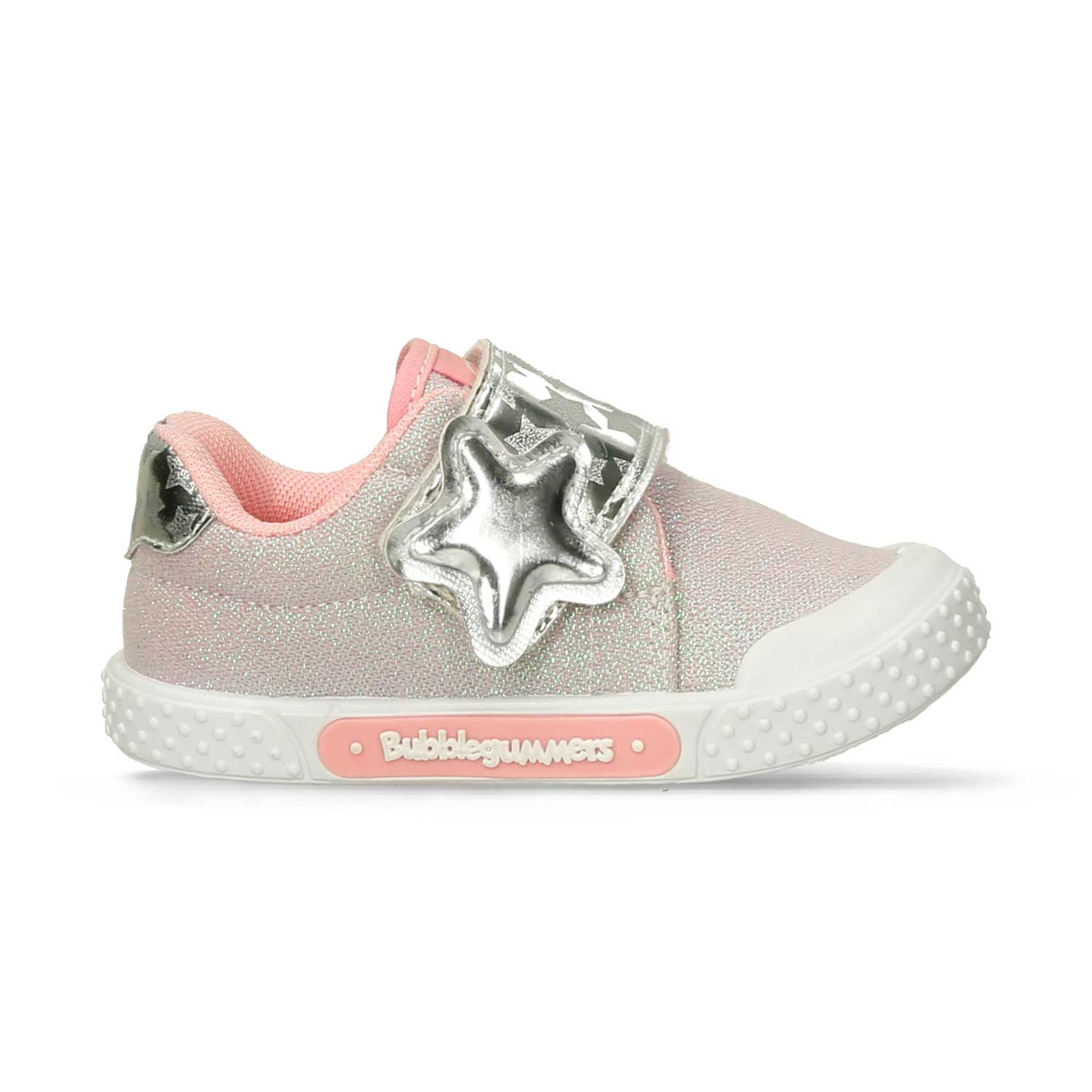 Tenis Casuales Blanco-Palo De Rosa Bubblegummers Prima Niña