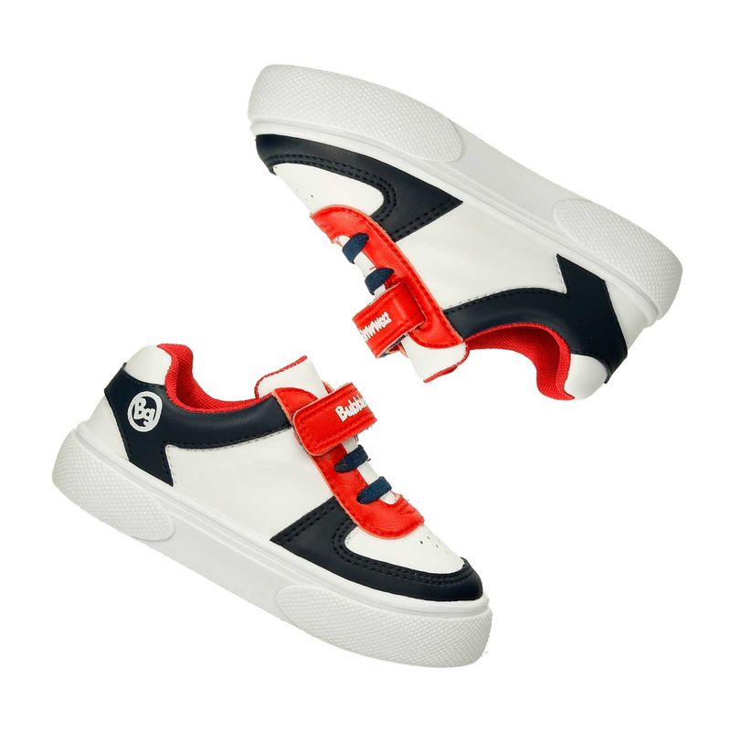 Tenis-Casuales-Blanco-Rojo-Bubblegummers-Quino-Niño