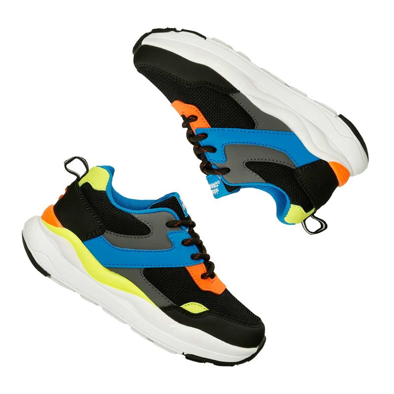 Tenis-Deportivos-Negro-Multicolor-Bubblegummers-Qael-Niño