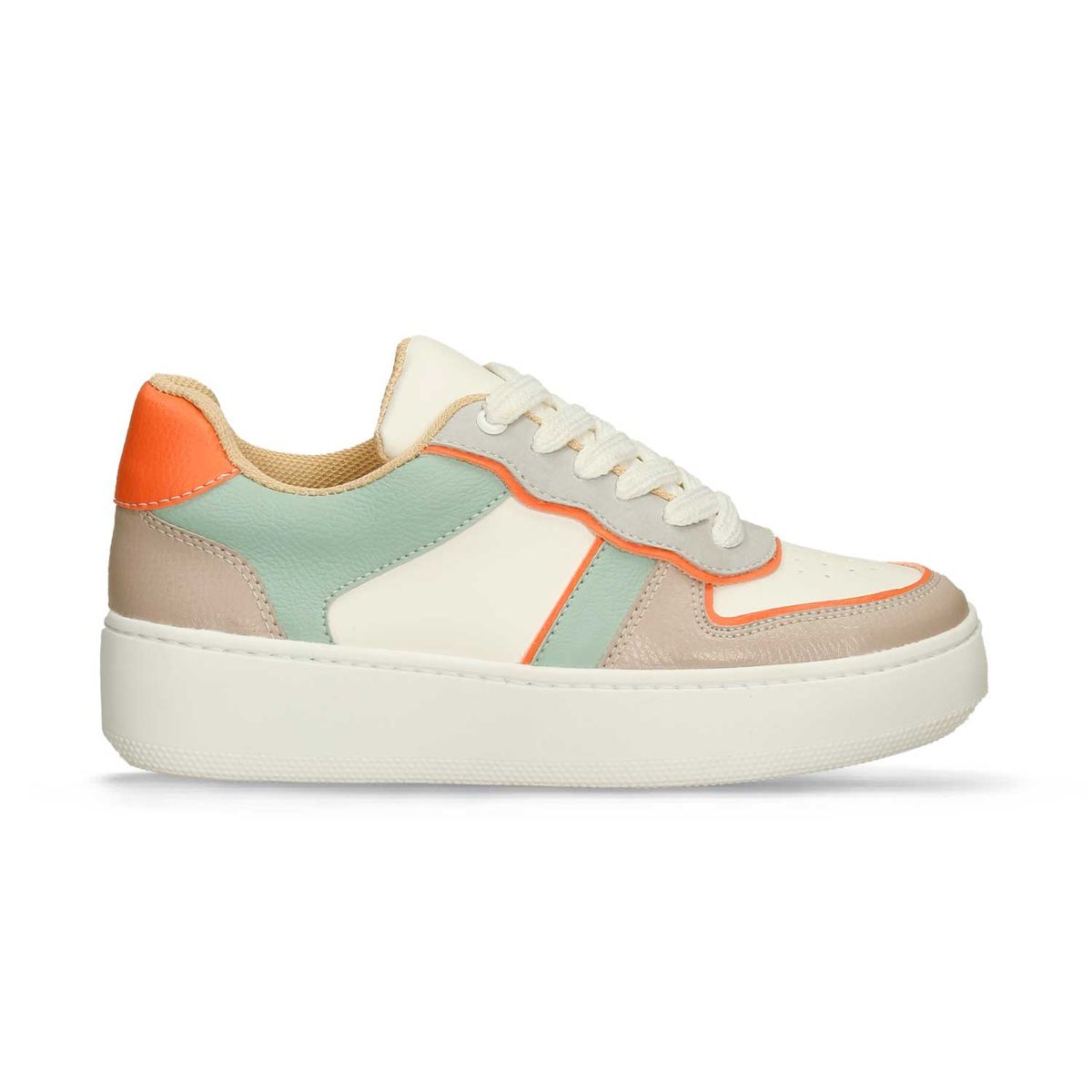 Tenis Casuales Blanco-Verde Bata Hadria Mujer