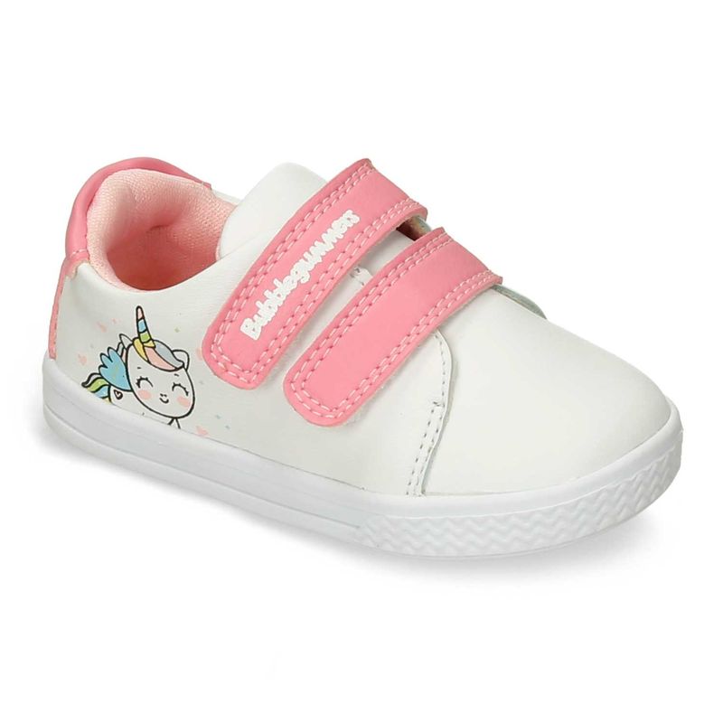 Tenis-Casuales-Blanco-Rosado-Bubblegummers-Quica-Niña