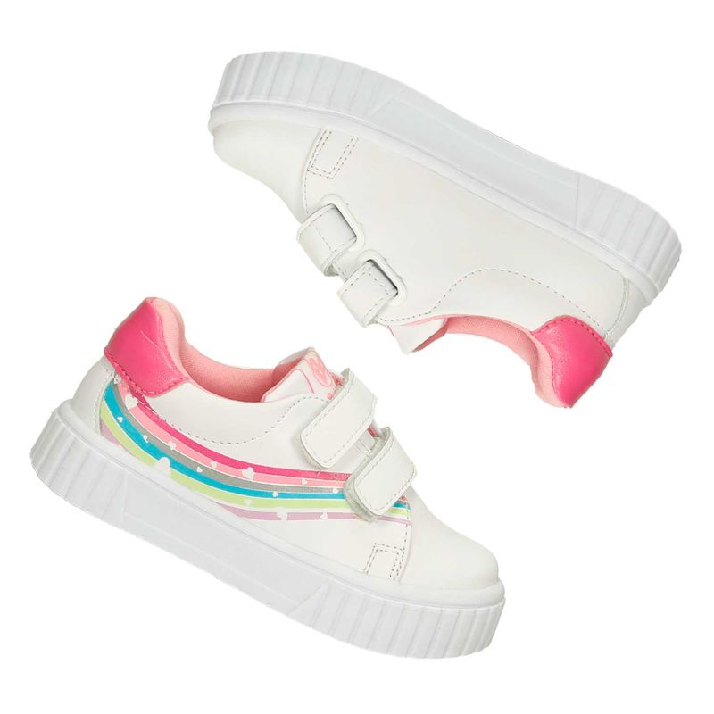 Tenis-Casuales-Blanco-Rosado-Bubblegummers-Quillari-Niña-