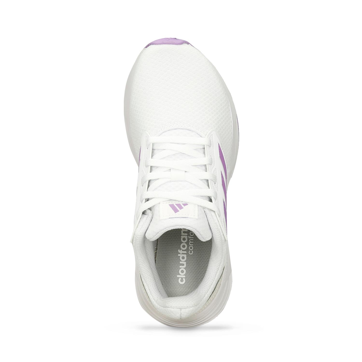 Adidas blancos best sale con morado