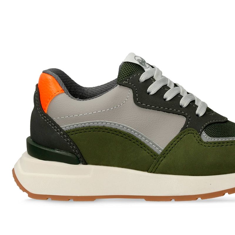 Tenis-Casuales-Verde-Gris-Bubblegummers-Qlasic-Niño