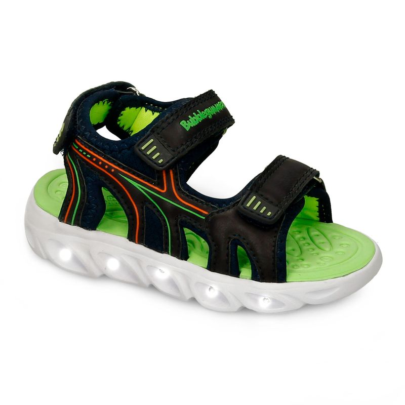 Sandalias-Negro-Verde-Bubblegummers-Qiro-Niño