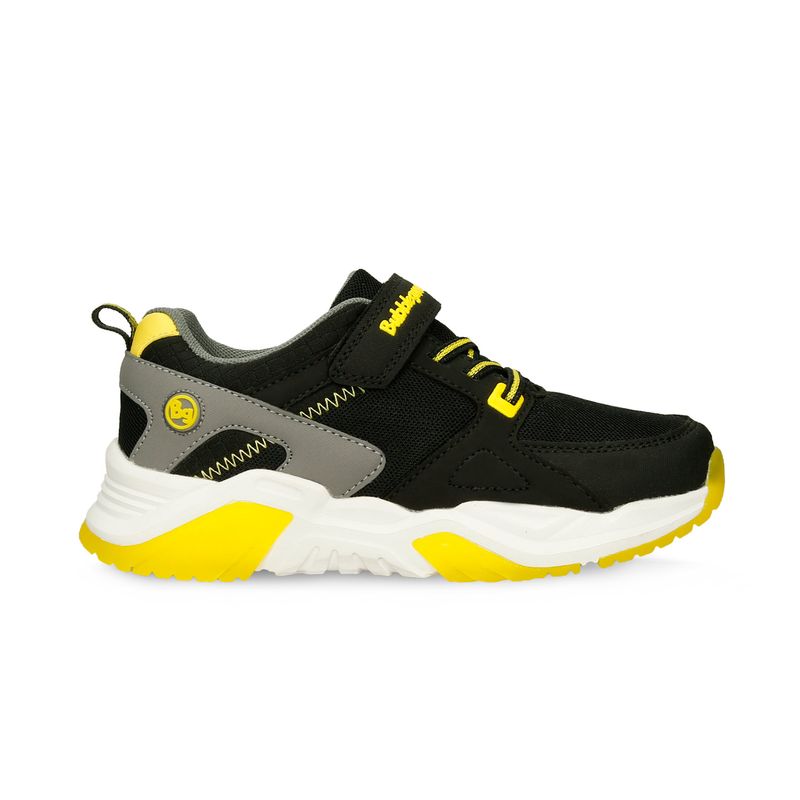 Tenis Deportivos Negro Amarillo Bubblegummers Romulo Nino BATA