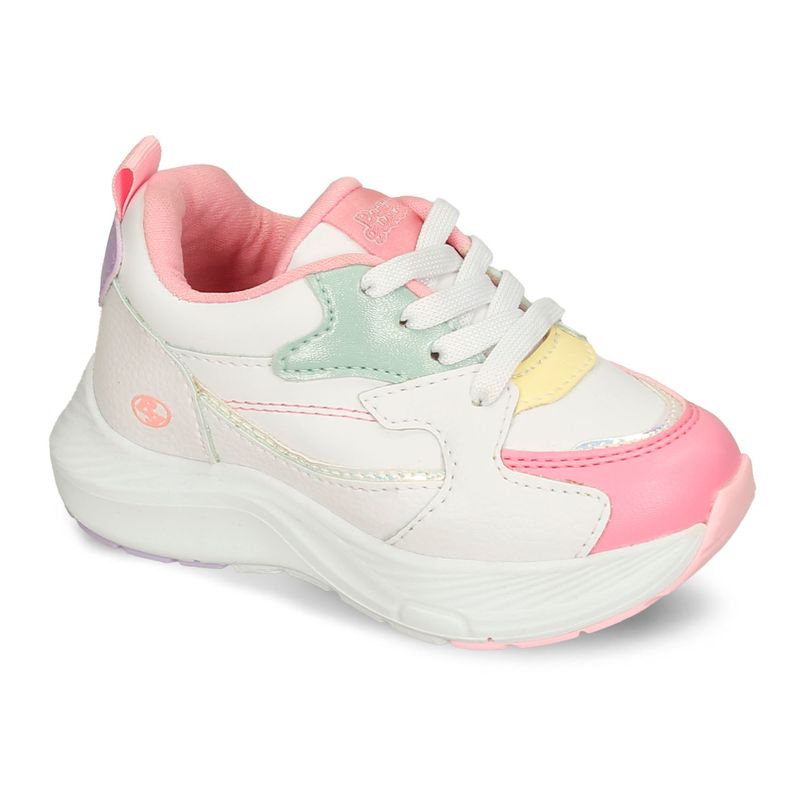 Tenis-Casuales-Blanco-Rosado-Bubblegummers-Reesi-Niña