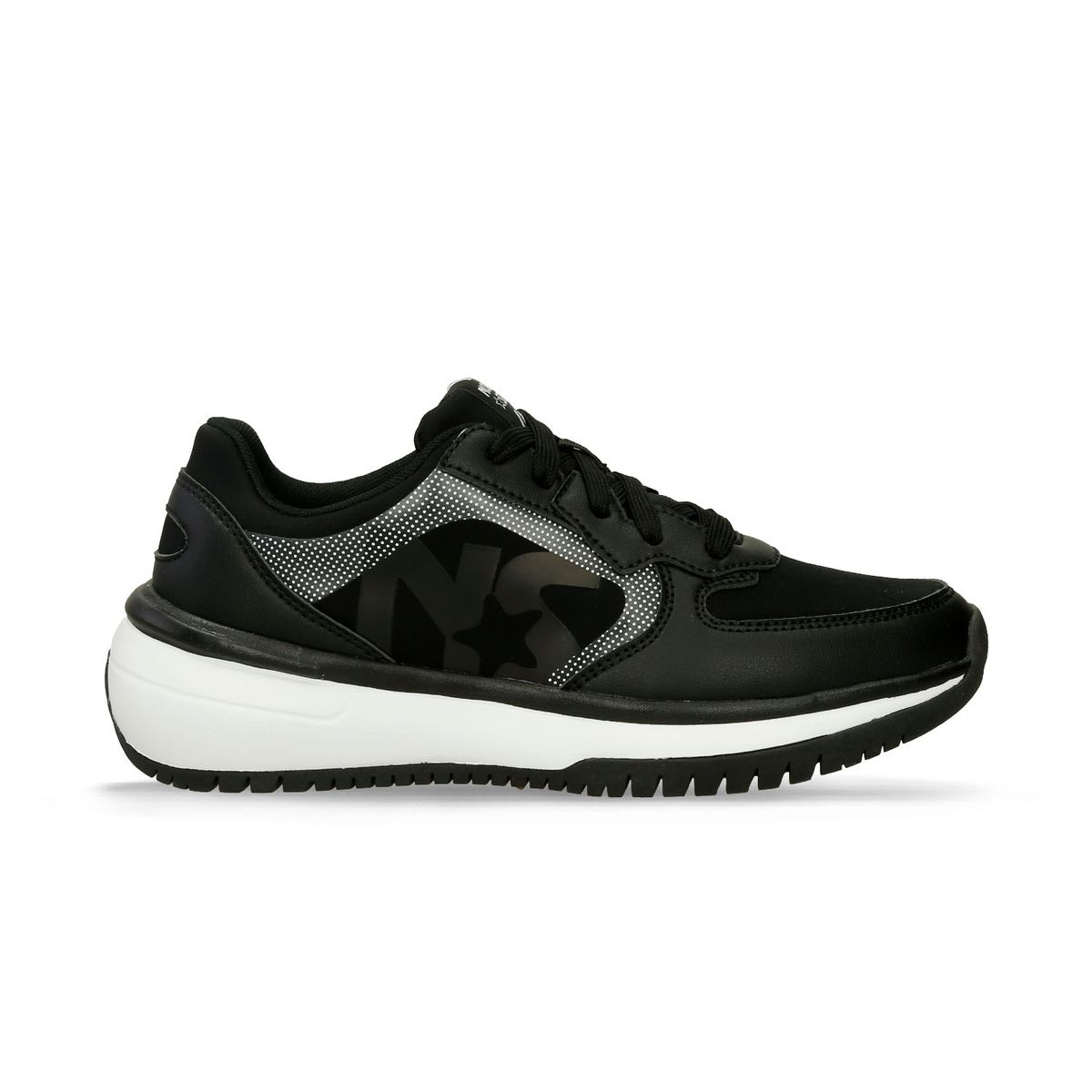 Tenis Casuales Negro North Star Juliana Retro Rave Mujer